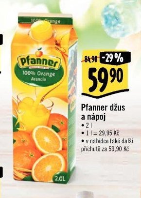 Pfanner džus a nápoj