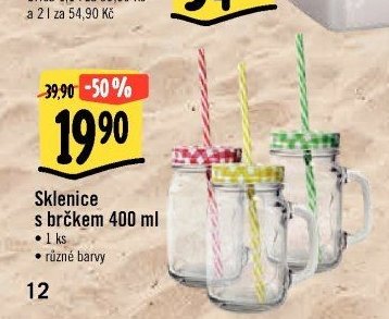 Sklenice s brčkem 400 ml