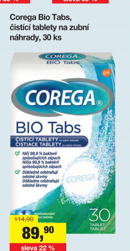 Antibakteriální tablety na zubní protézy Bio Corega