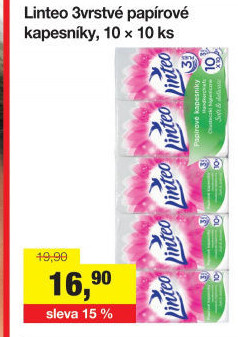 Papírové kapesníčky 3vrstvé Linteo
