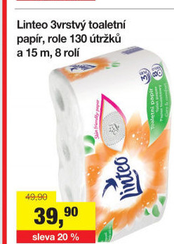 Toaletní papír 3vrstvý Linteo