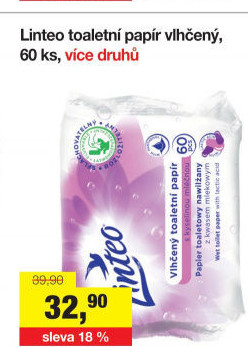 Toaletní papír vlhčený Linteo