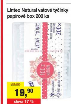 Tyčinky vatové papírové 100% Natural Linteo