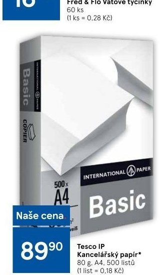 Tesco IP Kancelářský papír A4 500 listů