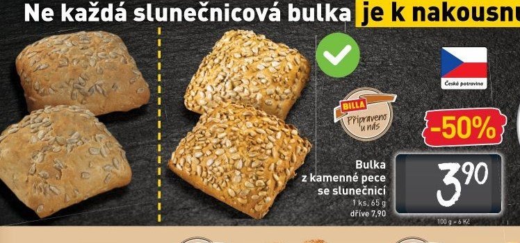Bulka z kamenné pece se slunečnicí