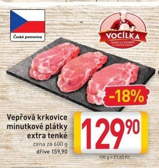 Vepřová krkovice minutkové plátky extra tenké