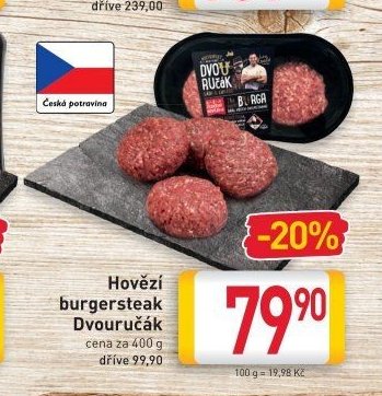Hovězí burgersteak Dvouručák