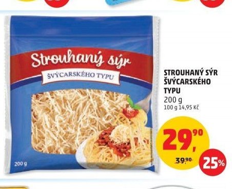 Strouhaný sýr švýcarského typu