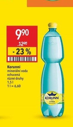 Korunní minerální voda ochucená různé druhy