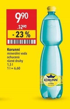 Korunní minerální voda ochucená různé druhy