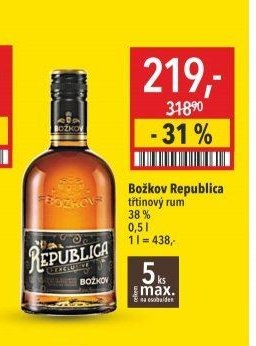 Božkov Republica třtinový rum 38 %