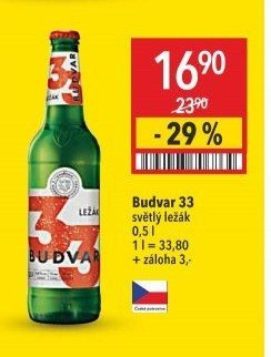 Budvar 33 světlý ležák