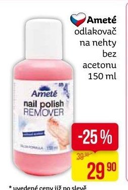 Ameté odlakovač na nehty bez acetonu