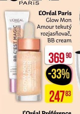 L'Oréal Paris Glow Mon Amour tekutý rozjasňovač, BB cream