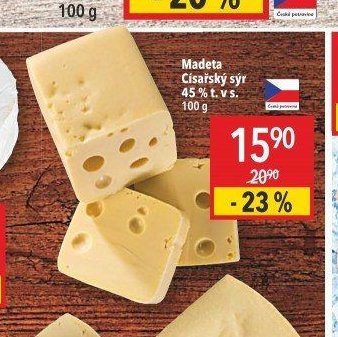 Madeta Císařský sýr 45 % t. v s.