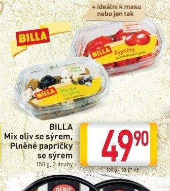 BILLA Mix oliv se sýrem, Plněné papričky se sýrem