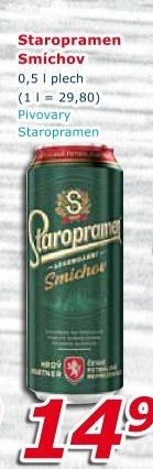 Pivo světlé výčepní 10° Smíchov Staropramen