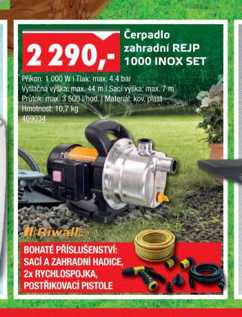Čerpadlo zahradní REJP 1000 INOX SET - UNI HOBBY akcniletaky.com