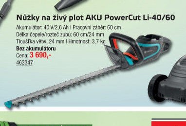 Nůžky na živý plot AKU PowerCut Li-40/60 - UNI HOBBY akcniletaky.com