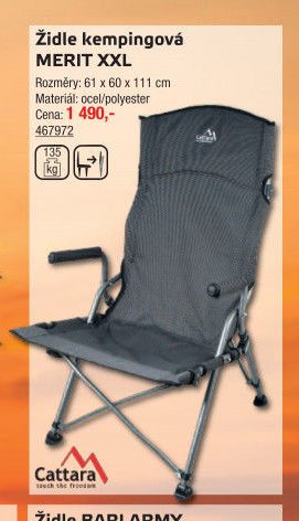 Židle kempingová MERIT XXL - UNI HOBBY akcniletaky.com