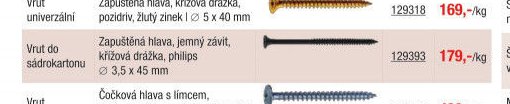 Vrut do sádrokartonu - UNI HOBBY akcniletaky.com