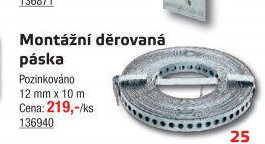 Montážní děrovaná páska - UNI HOBBY akcniletaky.com