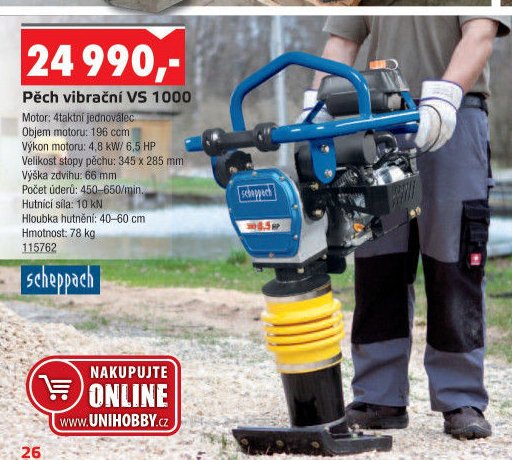 Pěch vibrační VS 1000 - UNI HOBBY akcniletaky.com