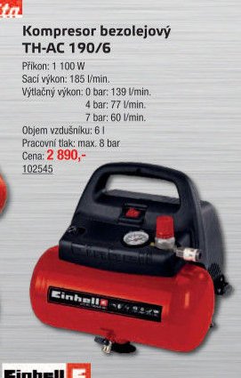 Kompresor bezolejový TH-AC 190/6 - UNI HOBBY akcniletaky.com