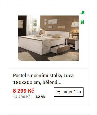 Postel s nočními stolky Luca 180x200 cm, bělená... - ASKO akcniletaky.com