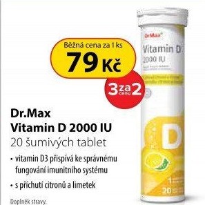 Dr.Max Vitamin D 2000 IU 20 šumivých tablet