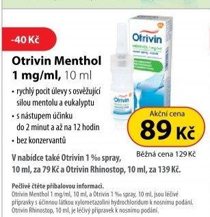 Nosní sprej 0,1% Otrivin