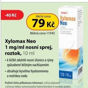 Nosní sprej Xylomax Neo Dr.Max - Dr. Max akcniletaky.com
