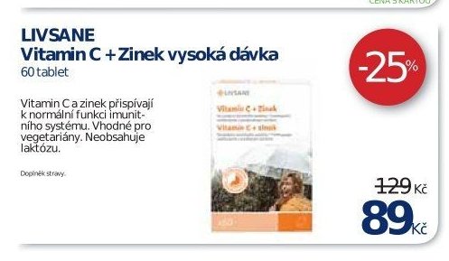 LIVSANE Vitamin C + Zinek vysoká dávka