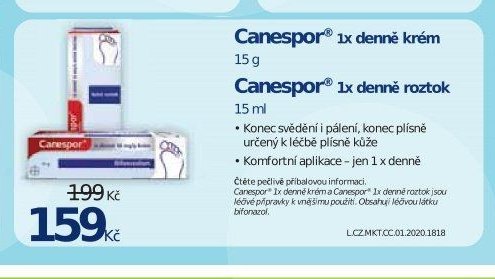 Canespor 1x denně krém 15 g / roztok 15 ml