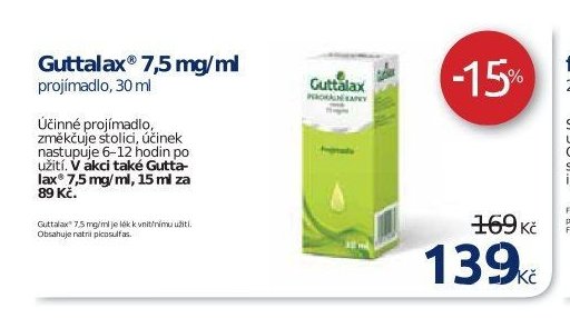 Guttalax 7,5 mg/ml projímadlo, 30 ml