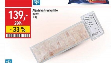 Aljašská treska filé 1 kg