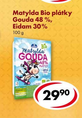 Matylda Bio plátky Gouda 48%, Eidam 30%