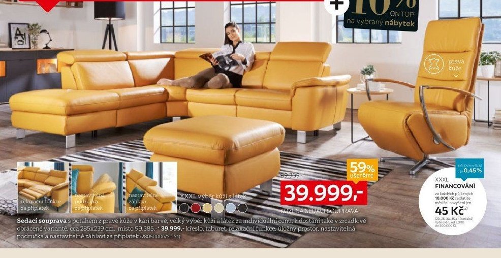 Kožená sedací souprava