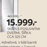 SKŘÍŇ S POSUVNÝMI DVEŘMI, ŠÍŘKA CCA 325 CM
