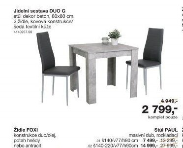 Jídelní sestava DUO G
