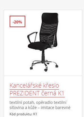 Kancelářské křeslo PREZIDENT černá K1 - IDEA nábytek akcniletaky.com