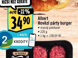 Albert Hovězí párty burger