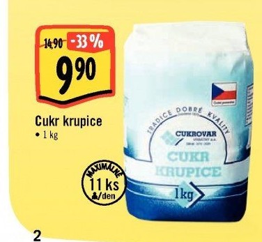 Cukr krupice Cukrovar Vrbátky