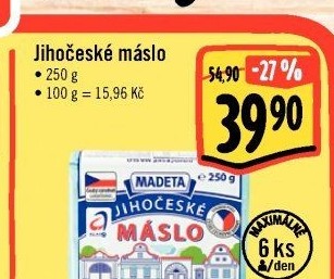 Máslo Jihočeské Madeta