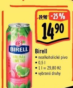 Nealkoholické pivo ochucené Birell