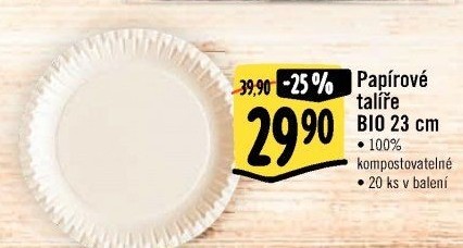 Papírový talíř bio