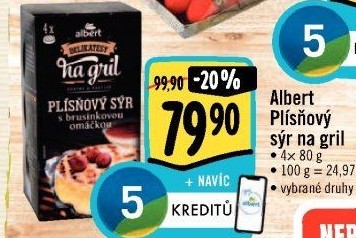 Plísňový sýr na gril Delikatesy na gril Albert