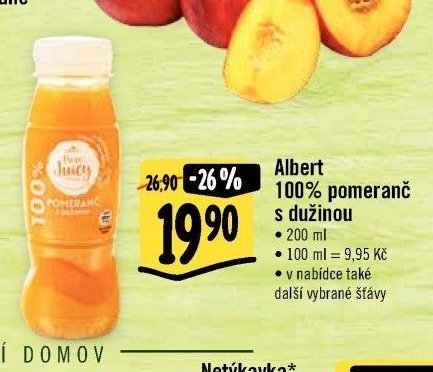 Albert 100% pomeranč s dužinou
