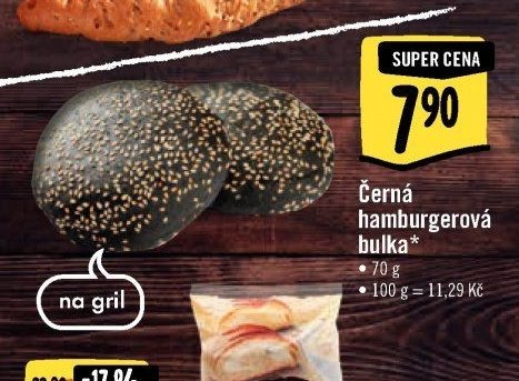 Černá hamburgerová bulka