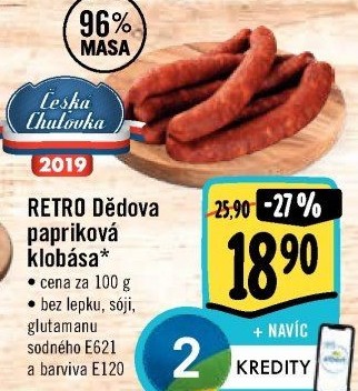 Dědova klobása papriková Albert Retro